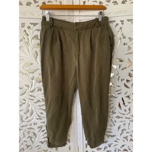 Free People Olive Utility Crop Boyfriend Trouser